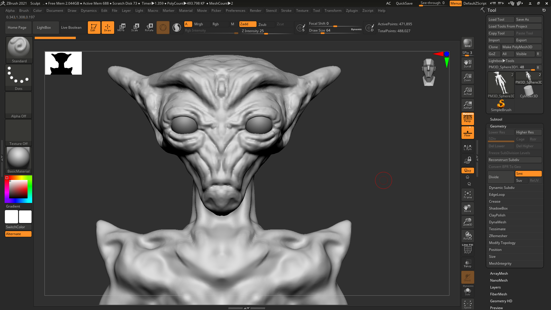 Sculpting in ZBrush