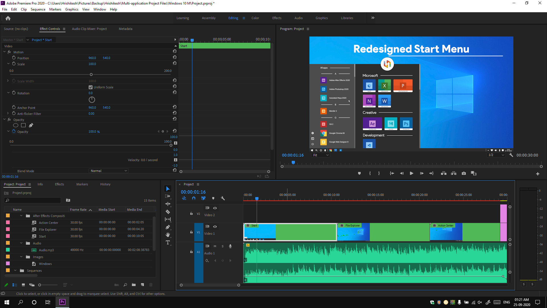 Editing in Adobe Premiere Pro