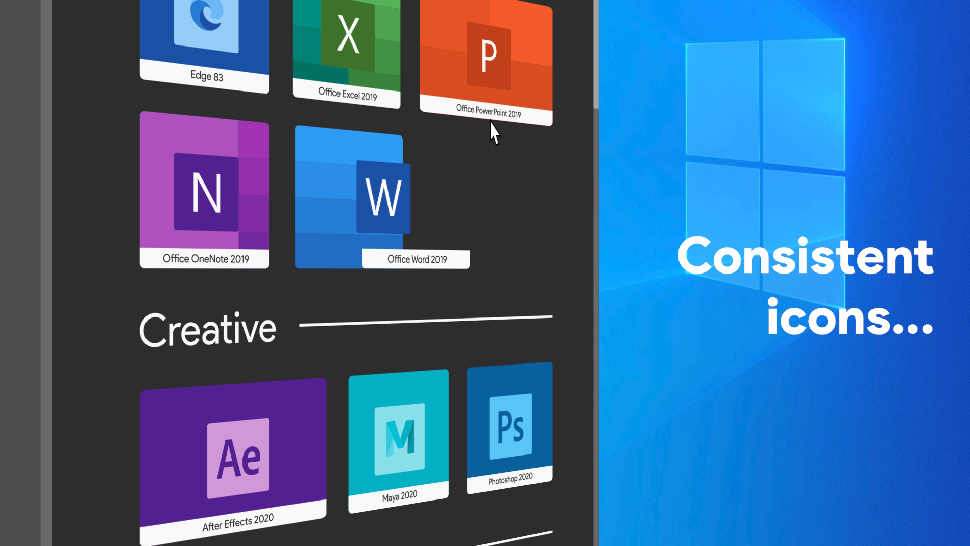 Adaptive icons showing individual layers